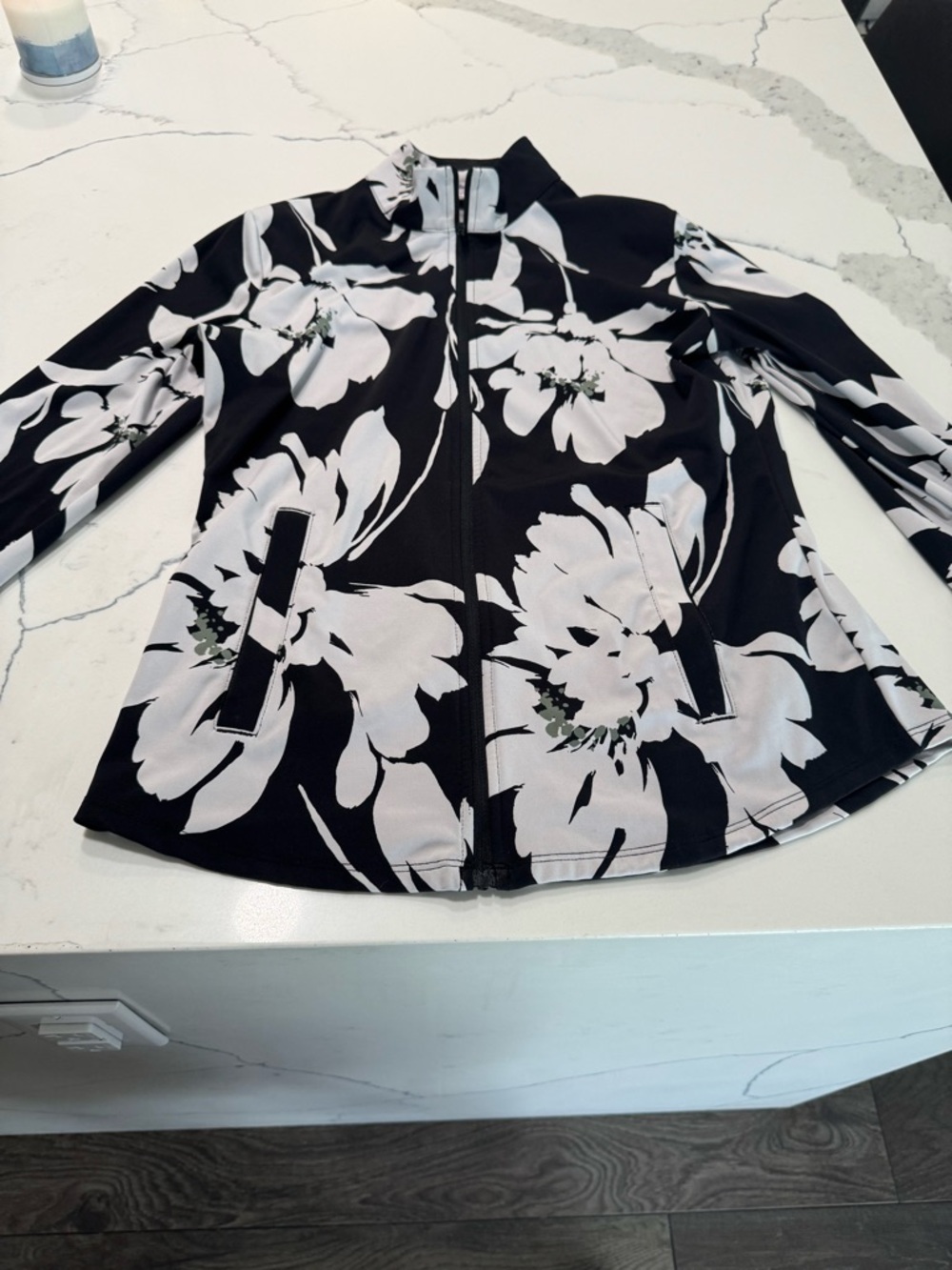Tommy Bahama Black and White Floral Active Jacket